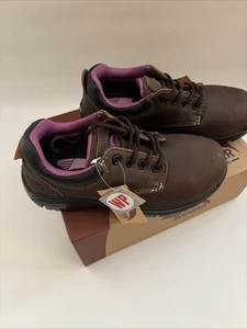 Avenger Zapatos de Trabajo de Seguridad Para Mujer Capataz Oxford Encaje Cuero Marrón 7164 6.5 B - Imagen 1 de 7