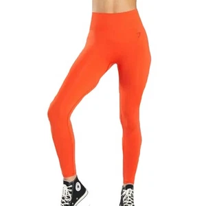 Gymshark Ladies Leggings Orange Slim Fit Vital Seamless High Waist Gym Training - Picture 1 of 4