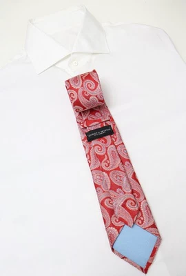 STANLEY & MORGAN Tie Men's ONE SIZE Red Pure Silk Floral Pattern Pointed - Image 1 of 4
