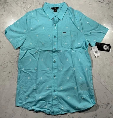 Volcom Mens Button Up Shirt Size Medium Patterson Short Sleeve Woven Casual NWT - Image 1 of 4