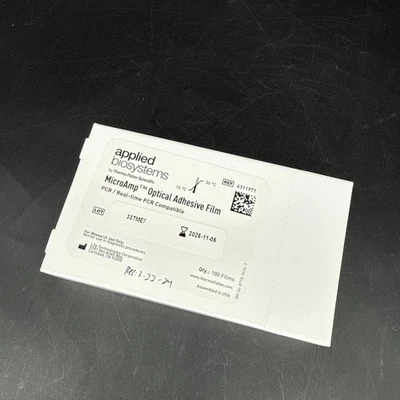 Filme adesivo óptico MicroAmp Applied Biosystems 100 filmes laboratório limpo novo - Imagem 1 de 3