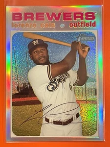 2020 Topps Heritage Lorenzo Cain Chrome Refractor /571 #THC-435 Baseball Brewers - Picture 1 of 2