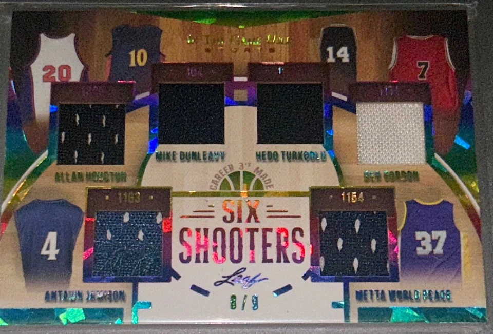 GORDON TURKOGLU DUNLEAVY HOUSTON JAMISON WORLD-PEACE 2022LEAF PATCH GAME USED /9 - Image 1 of 1