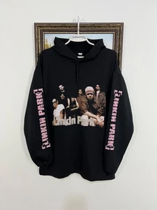Vintage Linkin Park Band Over Print Hoodie Big Logo Jacket Mens Black Size L - Picture 1 of 15