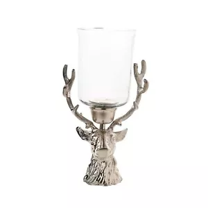 Portacandele uragano vetro metallo 3d forma di cervo portacandele colonna tealight - Foto 1 di 1