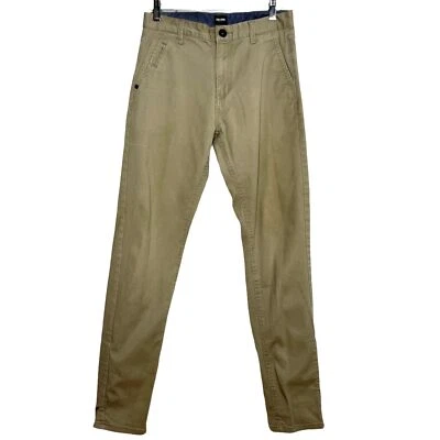 Jeans masculino skinny Zoo York cáqui bege mistura de algodão jeans stretch tamanho 26 (28x30) - Imagem 1 de 4