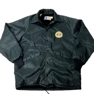 Vtg 60's Dunbrooke Blue Nylon FLEECE Lined POLICE Officers Training Pa Jacket M - Picture 1 of 5