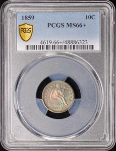 1859 10C Liberty Seated Dime PCGS MS66+ - Picture 1 of 5