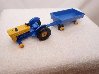 LESNEY MATCHBOX NO. 39 & 40 BLUE FORD TRACTOR AND TRAILER VERY NICE NEED TIRES - Image 1 of 4
