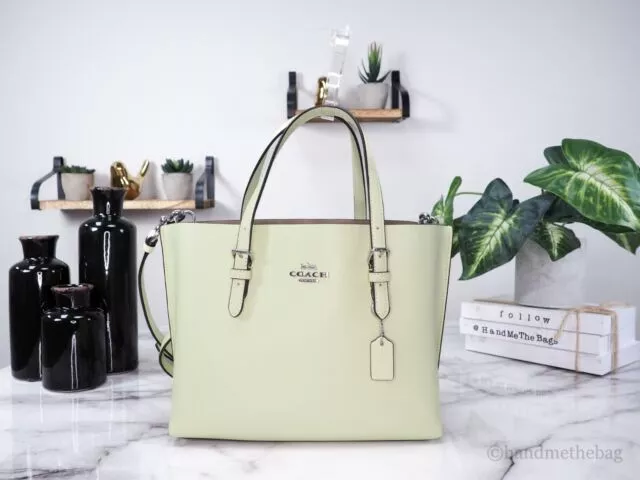 Coach C4084 Mollie Tote 25 Women's Leather Bag - Sv/Pale Lime