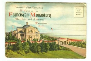 Vintage 1934 FRANCISCAN MONASTERY Washington DC Souvenir Postcard Folder D-3487! - Picture 1 of 6