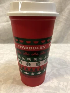 STARBUCKS 2020 Limited Reusable Cup Grande 16 oz Red HOLIDAY Xmas Christmas (B2) - Picture 1 of 7
