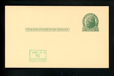 US Postal Stationery UX39d Mint Postal Card 2 Cent Jefferson Issued 1952 Invert  - Image 1 of 2