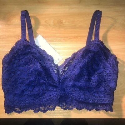 Marks & Spencer Lace Blue Non-Wired Unpadded Bralette UK 10-12 Cup D-E *bnwt* - Image 1 of 4