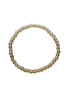 Natural Brown Smoky Quartz 7.3" 4mm Beaded Bracelet w/Stretch Cord - Picture 1 of 2
