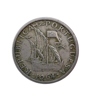 1964 PORTUGAL 5 ESCUDOS Cu/Ni Coin #2 KM#591 - Picture 1 of 4