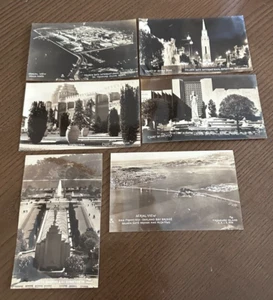 6 Cartoline 1939 Golden Gate Esposizione Internazionale Isola del Tesoro Cali RPPC - Foto 1 di 7