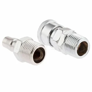 Acoplador de conector de liberación rápida macho 1/2" BSP de 2 compresores de línea de aire - Imagen 1 de 10