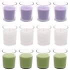 12Pc Scented Votive Glass Candles Burn 10 Hrs Home Romantic Party & Aromatherapy