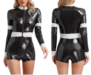 100% Latex Rubber Gummi Schwarz Bodysuit Catsuit Sport Jumpsuit 0.4mm S-XXL - Bild 1 von 3