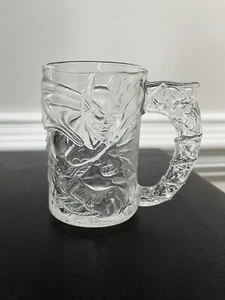 BATMAN FOREVER McDonalds 1995 Embossed Glass Mug/Cup BATMAN - Picture 1 of 5