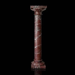 Colonna Classica in Marmo Rosso Luana Red Italian Marble Column D.12cm H.100cm - Foto 1 di 2