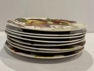 Royal Norfolk Pumpkin Fall Thanksgiving Set Of 8 Dinner Plates 10 1/2" - Picture 1 of 5