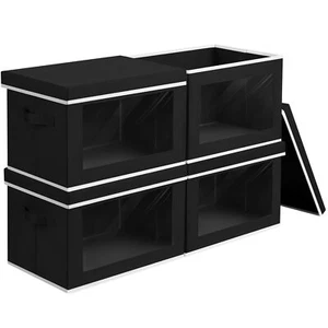 Cube Storage Bins With Lids Clear Window Storage Baskets For Organizing Fabric O - Picture 1 of 6
