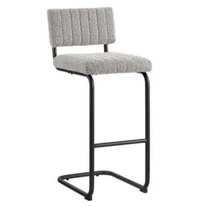 Parity Boucle 30.5" Black/Taupe Metal Bar Stool, Upholstered (Set of 2) - Picture 1 of 8