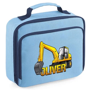 Custom Digger Lunch Bag Personalised Back to School Nursery Gifts for Boy Coo... - Picture 1 of 13