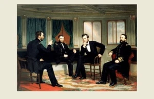 1865 Abraham Lincoln Pacificadores FOTO General Ulises S Grant William Sherman - Imagen 1 de 1