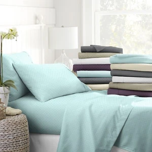 Luxury Soft Embossed 4PC Sheets Set by Kaycie Gray -Checkered, Chevron and More - Picture 1 of 96