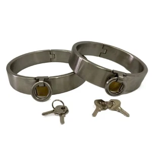 Stainless Steel Neck Collar Posture Bondage Neck Ring Restraint BDSM Shackle - Picture 1 of 16