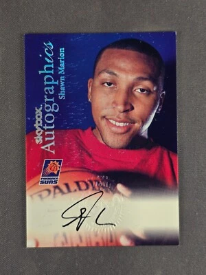 Tarjeta de novato Skybox Premium Autographics Shawn Marion 1999-00 automática RC LEER Foto 1 de 4