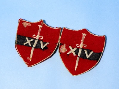 2 x WWII British 14th Army Embroidered Formation Patch Cloth Badges a/f #GT - Image 1 of 4
