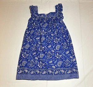 Vineyard Vines Girls Medium Blue Floral Lined Sleeveless Tank Dress - Picture 1 of 9
