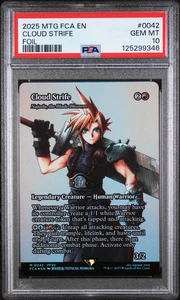 PSA 10 GM Magic The Gathering Magic The Gathering Final Fantasy Cloud Strife Foil FCA 0042 - Imagen 1 de 2