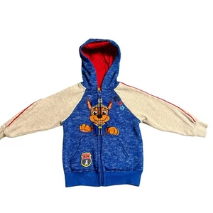 Paw Patrol Boys Jacket Size 5 Hooded Zip Hoodie Blue Nickelodeon Chase - Picture 1 of 13