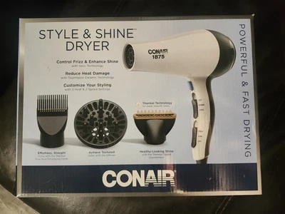 Secador de pelo Conair 1875 vatios estilo y brillo; tecnología térmica con accesorios Foto 1 de 3