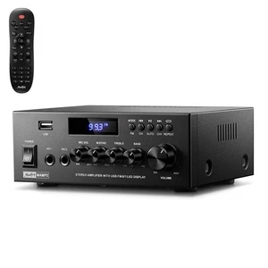 Moukey MAMP3 300W Audio Power Amplifier 2 Channel Amp Stereo Receiver Bluetooth - Afbeelding 1 van 8