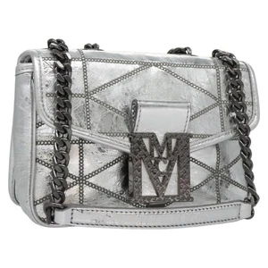 MCM Chain Shoulder Bag Leather Silver Auth 113036 - Picture 1 of 24