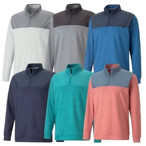 Puma Cloudspun Colorblock Golf 1/4 Zip 537464 Moisture Wicking Ultra Soft - Picture 1 of 5