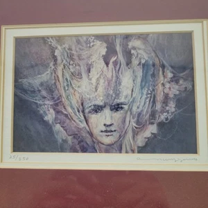 Watercolor Painting By Al Narizzano Signed Framed Matted Faces Fantasy #25/350 - Picture 1 of 20
