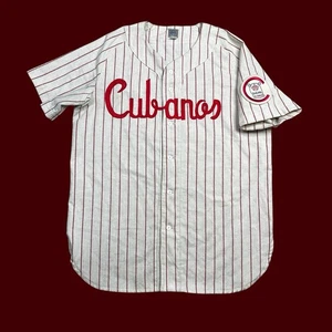 Vintage Havana Sugar Kings Cuba Stitched Ebbets Field #30 Baseball Jersey Sz L - Picture 1 of 6