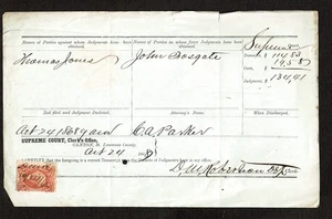 1868 Revenue First Issue  5c Red Wash CERTIFICATE Sc#R24 Canton, New York on Doc - Picture 1 of 1