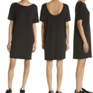 NWT Rag & Bone The Knit Open Back Mini T-Shirt Dress Black XL #V2 - Picture 1 of 7