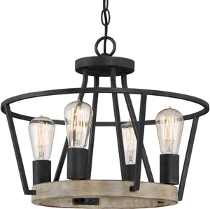 Quoizel BRT1717 Grey and Ash Brockton 4-Light 17-1/2"W Pendant - Picture 1 of 12