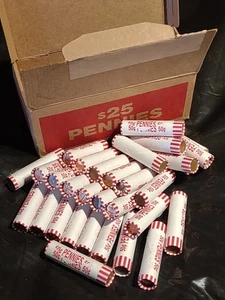 Schachtel mit Bank verpackt nicht durchsucht Lincoln Cent Penny 50 Rollen - Bild 1 von 5