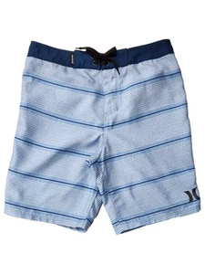 Hurley Boys Blue Stripe Board Shorts Swim Trunks Swim Shorts Size 10 - Picture 1 of 2