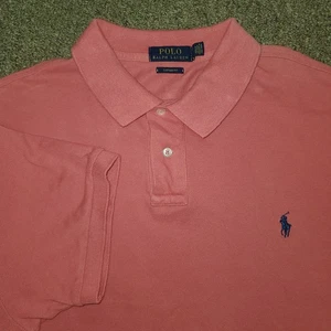 Polo Ralph Lauren Polo Custom Fit Short Sleeve Shirt Mens Sz XXL Coral Salmon - Picture 1 of 10
